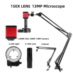 Yizhan 4K 48MP HDMI VGA USB Industrial Video Microscope For PCB Soldering 1080P HD Digital Camera 1-150X Zoom C Mount Lens 2K