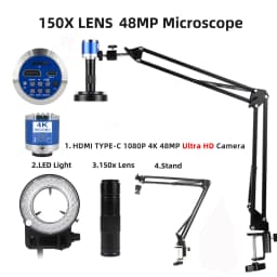 Yizhan 4K 48MP HDMI VGA USB Industrial Video Microscope For PCB Soldering 1080P HD Digital Camera 1-150X Zoom C Mount Lens 2K