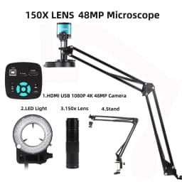 Yizhan 4K 48MP HDMI VGA USB Industrial Video Microscope For PCB Soldering 1080P HD Digital Camera 1-150X Zoom C Mount Lens 2K