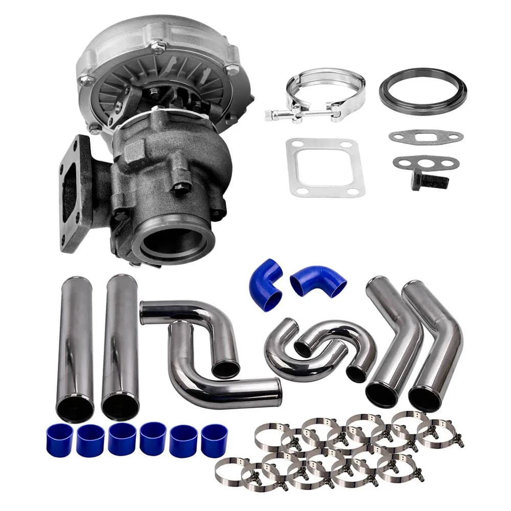 Universal 76mm 3" turbo intercooler pipe Kit + t3 Turbo Oil Cooled V-Band