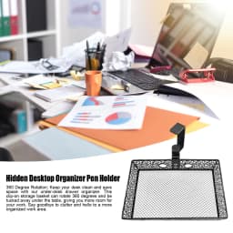Under Desk Drawer Organizer Clamp-On Desk Side Storage 360 Degrees Rotary Desk Side Storage Pen Drawers Table Management Tray