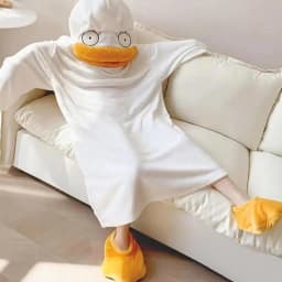 Super Long Flannel Blanket Duck Onesie Pajamas for Adult Winter Hoodies Sweatshirt Pullover Fleece TV Blanket Cosplay Costume