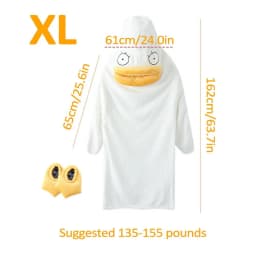 Super Long Flannel Blanket Duck Onesie Pajamas for Adult Winter Hoodies Sweatshirt Pullover Fleece TV Blanket Cosplay Costume