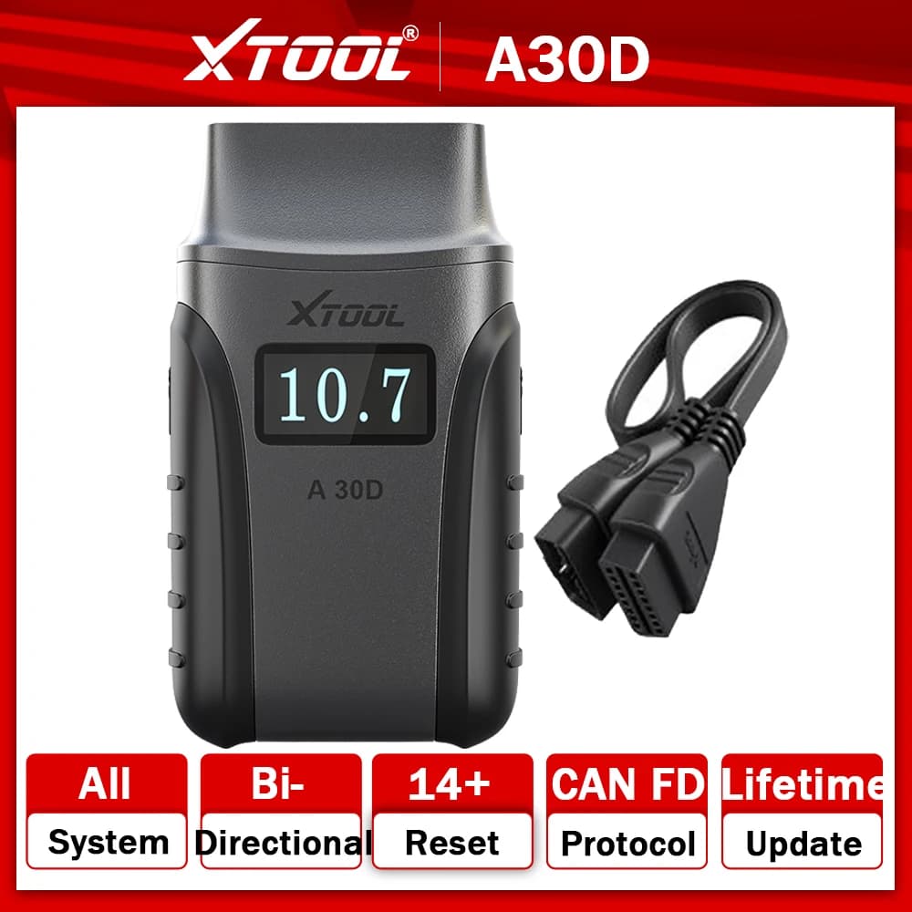 XTOOL Anyscan A30D OBD2 Car Scanner Bi-directional Control Full System Diagnostic Tool Voltage Display 19 Resets Lifetime Update