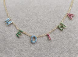 DOREMI 9mm Crystal Letter Bubble Birthstone Zircon Necklace Ins Fashion Style Custom Initial Letter Name Personalized Necklace