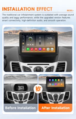 Hizpo 2 Din Android 14 Car Radio Multimedia For Ford Fiesta 2009-2017 Video Player GPS Navigation 4G+WIFI Carplay Head Unit 7862