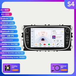 Android 12 Car Radio For ford mondeo/Focus/S-Max/GalaxyC-Max Car Radio Multimedia Video Player Navigation GPS Carplay 7862