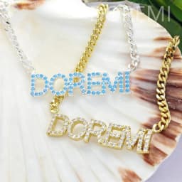 DOREMI 6mm/9mm Letters Name Crystal Necklace Initial Name Necklaces Personalized Dainty Custom Necklace Nameplate Chains