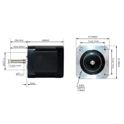 Nema 17 Stepper Motor 48mm 42BYGH Stepping Motor 2A (17HS19-2004S1) Motor 4-lead 1m Cable for 3D Printer CNC XYZ Motor
