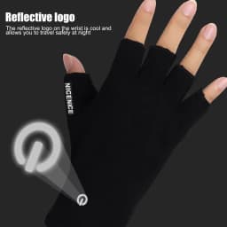 Black Winter Heated Gloves USB Charging Heating Polyester Half Finger Gloves For Men Women Motorcycle Cycling Skiing