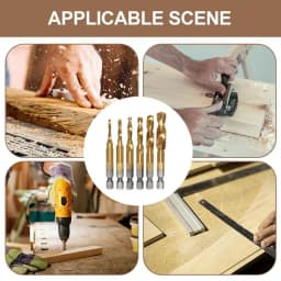 Drill Tap Bits Set Spiral Point High Speed Steel Tap Drill Set 6 Pcs Combination Drill & Taps High Hardness Screw Taps Tool Kit