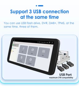 10.33inch 1 DIN Universal Android Car Radio Multimedia Video Player Rotatable Auto Touch Screen DSP Carplay Headunit WIFI 7862