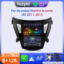Hizpo 9.7" Tesla Style Android 13 Radio For Hyundai Elantra Avante I35 2011-2013 Multimedia Stereo Player GPS Navigaion 2 din BT