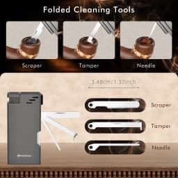Multifunctional Pipe Lighter, Built-in Pipe Stand, 3 in 1 Cleaner Tools, Refillable Butane Lighter with Angled Soft Flame