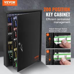 SucceBuy 48/100/200-Key Cabinet Key Lock Box W/ Adjustable Racks Security Key Storage Box Key Organizer for School Office Hotle