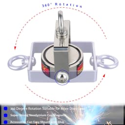Rotatable 200KG N52 Fishing Magnet Set Double Side Attracted 20M ROPE 304 Eyebolt M10 Outdoor Adventure Funny Sport Gift