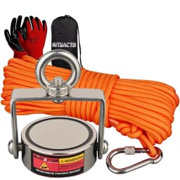 Rotatable 200KG N52 Fishing Magnet Set Double Side Attracted 20M ROPE 304 Eyebolt M10 Outdoor Adventure Funny Sport Gift