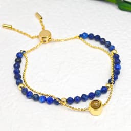 Custom Photo Projection Bracelet Personalized Crystal Natural Stone Double Bracelet For Women Gift