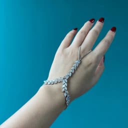 Stonefans Boho CZ Back Hand Bracelet Fairy Slave Jewelry for Women Palm Cuff Chain Bridal Finger Bracelet Adjustable Wedding