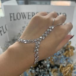 Stonefans Boho CZ Back Hand Bracelet Fairy Slave Jewelry for Women Palm Cuff Chain Bridal Finger Bracelet Adjustable Wedding