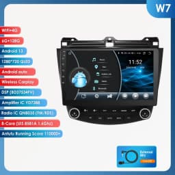 6G 128G Android 13 Autoradio For Honda ACCORD 7 2003-2007 multimedia Video player GPS navi Carplay 4G car intelligent system SWC