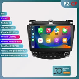 6G 128G Android 13 Autoradio For Honda ACCORD 7 2003-2007 multimedia Video player GPS navi Carplay 4G car intelligent system SWC