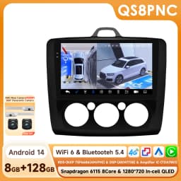 Hizpo 9" 2 Din Car Radio for Focus Exi MT 2 3 MK2/MK3 Multimedia Player Android 14 GPS Navigation Head Unit Stereo 4G+WiFi BT