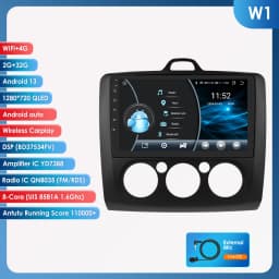 Hizpo 9" 2 Din Car Radio for Focus Exi MT 2 3 MK2/MK3 Multimedia Player Android 14 GPS Navigation Head Unit Stereo 4G+WiFi BT