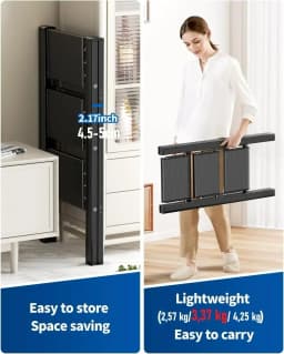 Aluminium 3-4 Step Ladder with Wide Steps Lightweight Folding Ladder Portable Slim Step Stool Safety Household Ladder Stepladder