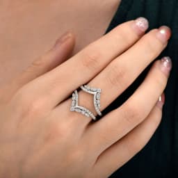 Newshe Solid 925 Sterling Silver Vintage Ring Enhancers for Women Engagement Rings Luxury Wedding Jewelry