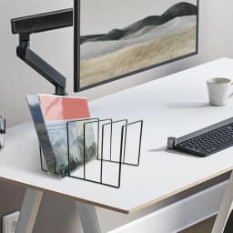 Vinyl Record Storage Black Iron File Folder Organizer For Books Modern File Holder For Desk Office Book Racks Metal Book