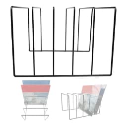 Vinyl Record Storage Black Iron File Folder Organizer For Books Modern File Holder For Desk Office Book Racks Metal Book