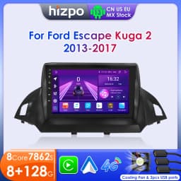 Hizpo 2 Din Android 13 For Ford Kuga 2 Escape 2013 - 2017 Car Radio Multimedia Video Player Navigation GPS 4G Carplay Stereo RDS