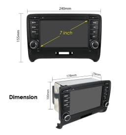 Hizpo 2 Din Android 14 Car Radio For Audi TT MK2 8J 2006-2014 Multimedia Stereo GPS Navi Head Unit Carplay Intelligent Systems