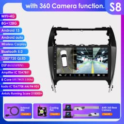 Hizpo 10.1" For TOYOTA Camry 2012 2013 2014 US Version Car Radio Multimedia Player Navigation Wireless CarPlay Android 13 7862