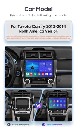 Hizpo 10.1" For TOYOTA Camry 2012 2013 2014 US Version Car Radio Multimedia Player Navigation Wireless CarPlay Android 13 7862