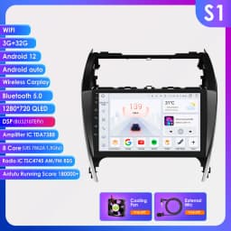 Hizpo 10.1" For TOYOTA Camry 2012 2013 2014 US Version Car Radio Multimedia Player Navigation Wireless CarPlay Android 13 7862