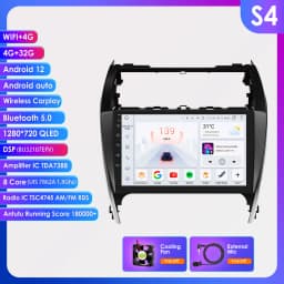 Hizpo 10.1" For TOYOTA Camry 2012 2013 2014 US Version Car Radio Multimedia Player Navigation Wireless CarPlay Android 13 7862