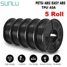 SUNLU 3D Filament PETG/EASY ABS/TPU/ASA Filamnet 1.75mm 5Roll 1KG（TPU 0.5KG/Roll） 3D Printer Filament for 3D Printer