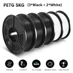 SUNLU 3D Filament PETG/EASY ABS/TPU/ASA Filamnet 1.75mm 5Roll 1KG（TPU 0.5KG/Roll） 3D Printer Filament for 3D Printer
