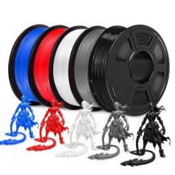 SUNLU 3D Filament PETG/EASY ABS/TPU/ASA Filamnet 1.75mm 5Roll 1KG（TPU 0.5KG/Roll） 3D Printer Filament for 3D Printer