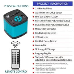YIZHAN 4K 1080P HD Electronic Microscope HDMI 60PFS USB Microscope Camera Industrial Video Digital Microscope For PCB Soldering