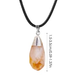 Citrine Pendant Yellow Crystal Stone Pendant Stylish Jewelry Energy Necklaces Valentine's Day Crystal For Her Him