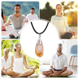 Citrine Pendant Yellow Crystal Stone Pendant Stylish Jewelry Energy Necklaces Valentine's Day Crystal For Her Him