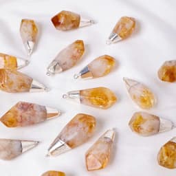 Citrine Pendant Yellow Crystal Stone Pendant Stylish Jewelry Energy Necklaces Valentine's Day Crystal For Her Him