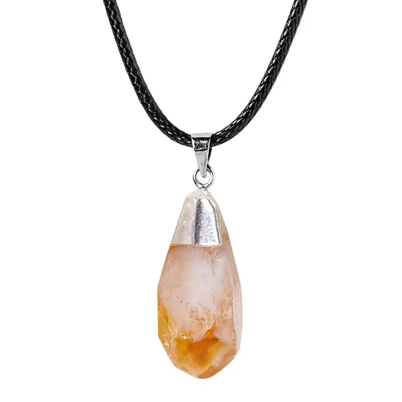 Citrine Pendant Yellow Crystal Stone Pendant Stylish Jewelry Energy Necklaces Valentine's Day Crystal For Her Him