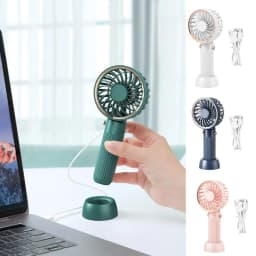 Hand Fan With Strap Compact Cooling Fan 3 Speeds USB Rechargeable Portable Mini Fan For Stylish Kids Girls Women Travel Camping