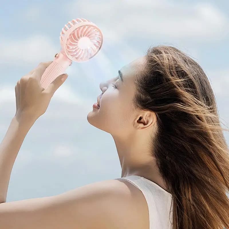Hand Fan With Strap Compact Cooling Fan 3 Speeds USB Rechargeable Portable Mini Fan For Stylish Kids Girls Women Travel Camping