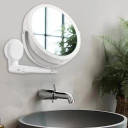 Lighted Mirror With Magnification 3 Colors Dimmable Double-Side Vanity Mirror Wall Mounted LED Bathroom Mirror 1200mAh