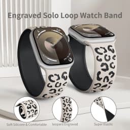 Engraved Strap for Apple watch Band 45mm 44mm 42mm 49mm 41mm 40mm 38mm Solo loop Bracelet Correa Series SE 6 7 8 9 5 4 3 Ultra